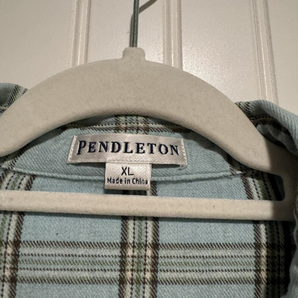 Pendleton Blue Plaid Flannel Shirt Size XL - Picture 3 of 5